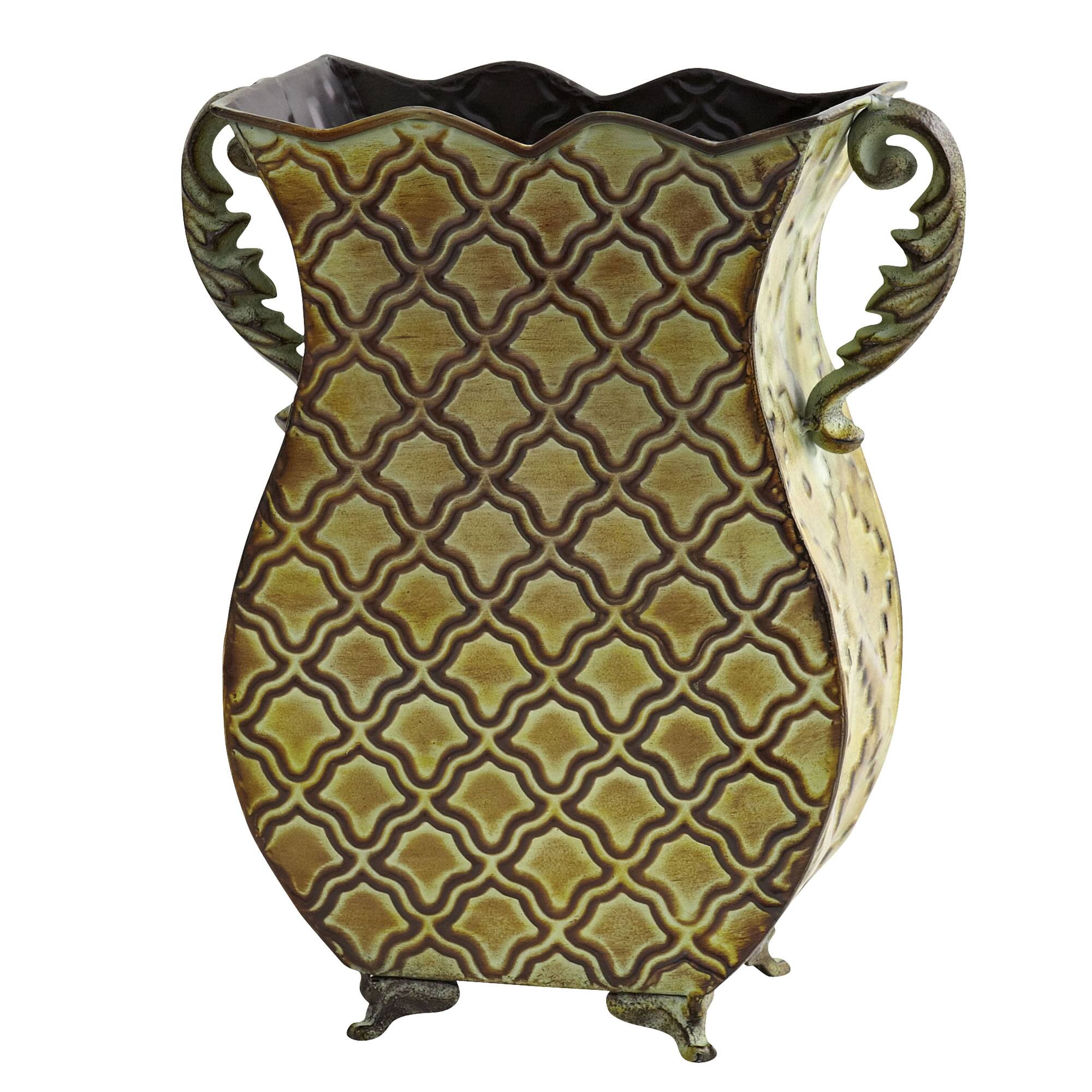 11.25'' Green Venetian Verdigris Metal Planter